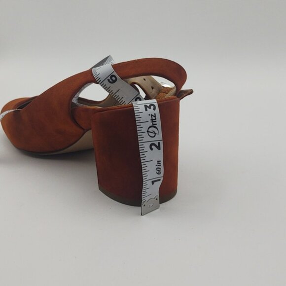 Vionic Slingback Heels Suede Leather Nareen Career Academia Burnt Orange 9 - Picture 9 of 10